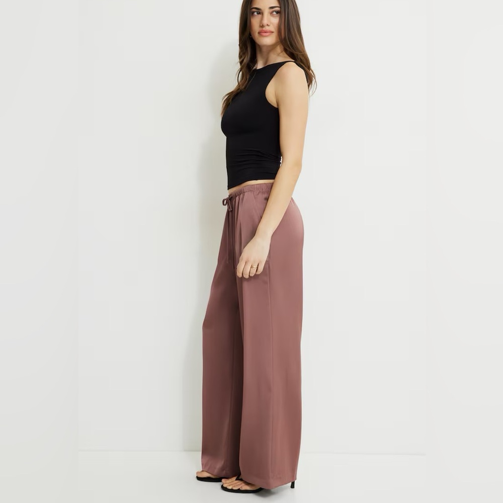NWT Dynamite Leo Wide Leg Satin Pants